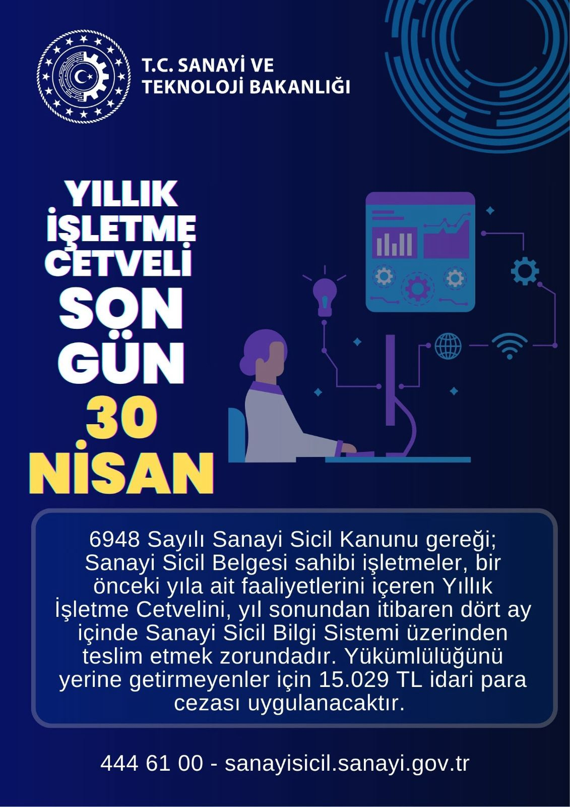 SANAYİ İŞLETMELERİNİN DİKKATİNE: YILLIK İŞLETME CETVELİ İÇİN SON GÜN 30 NİSAN 2026