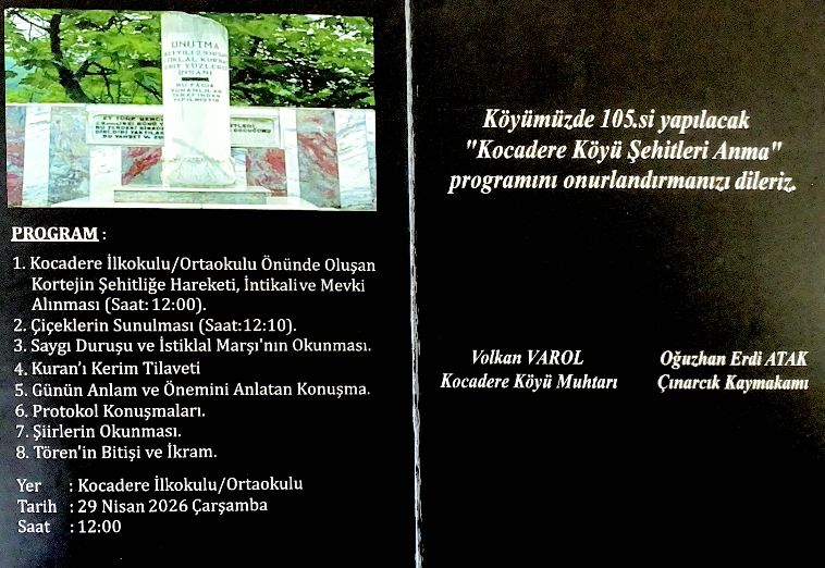 Yalova’nın Çınarcık ilçesinde anlamlı bir anma programı gerçekleştiriliyor.