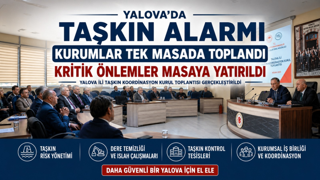 YALOVA’DA TAŞKIN RİSKLERİ MASAYA YATIRILDI: KRİTİK KOORDİNASYON TOPLANTISI GERÇEKLEŞTİRİLDİ