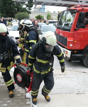 ÇİFTLİKKÖY’DE SENARYOLU YANGIN SÖNDÜRME TATBİKATI