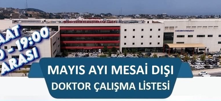 Yalova Eğitim ve Araştırma Hastanesi’nde Mesai Dışı Poliklinik Hizmeti Başladı 1 Yalova Eğitim ve Araştırma Hastanesi’nde Mesai Dışı Poliklinik Hizmeti Başladı