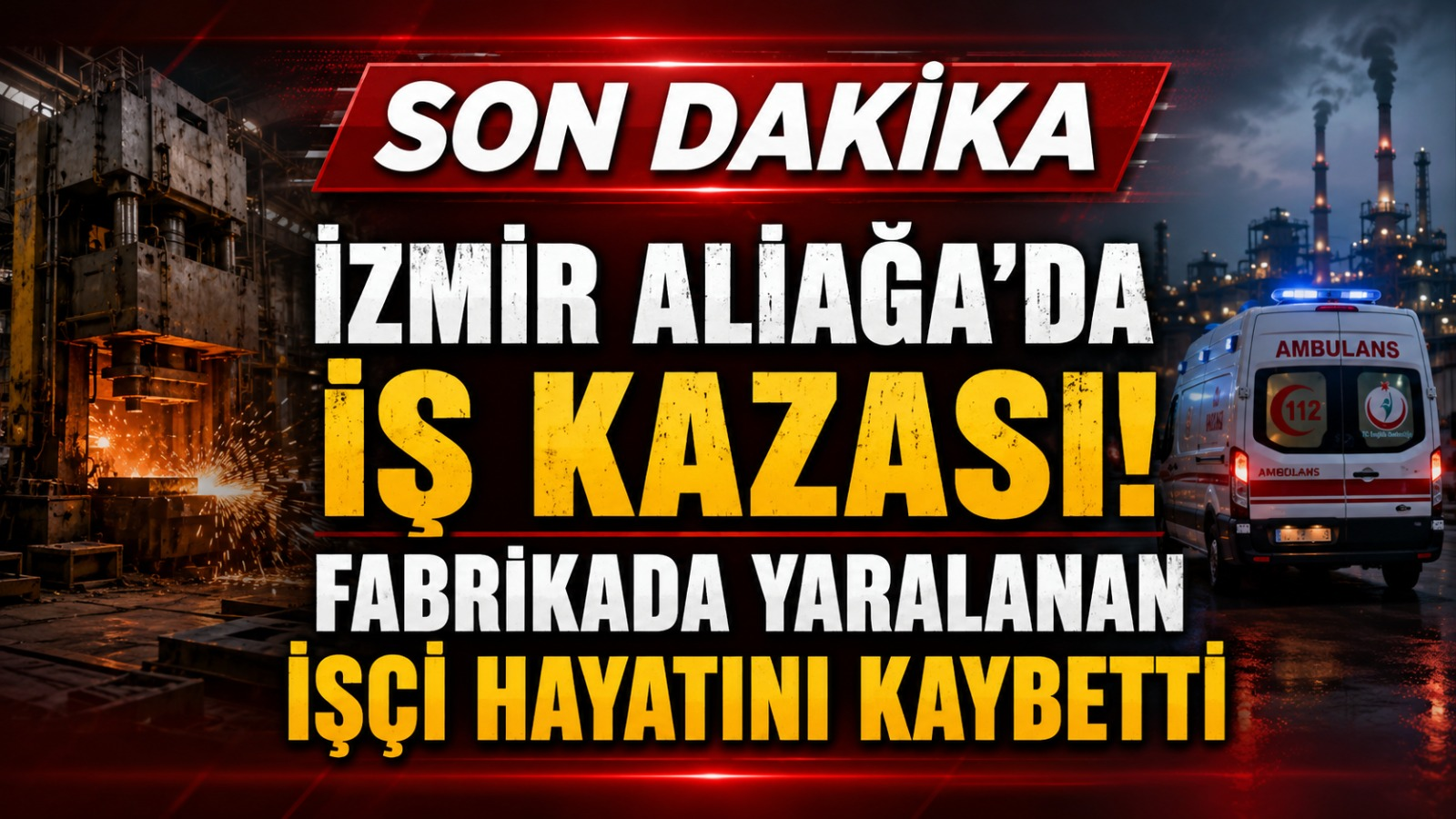 ALİAĞA’DA DEMİR ÇELİK FABRİKASINDA FACİA: 29 YAŞINDAKİ İŞÇİ HAYATINI KAYBETTİ