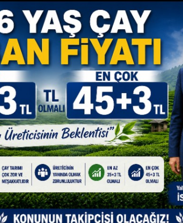 Yalova Rizeliler Derneği Başkanı İsmail Yaprak’tan Yaş Çay Fiyatına Destek