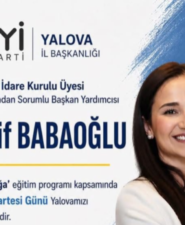 İYİ Parti’den Yalova’da “Sahadan Sandığa” Hamlesi: Elif Babaoğlu Teşkilatla Buluşacak 4 İYİ Parti’den Yalova’da “Sahadan Sandığa” Hamlesi: Elif Babaoğlu Teşkilatla Buluşacak