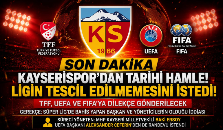 Kayserispor’dan TFF, UEFA ve FIFA’ya Kritik Başvuru! 1 Kayserispor’dan TFF, UEFA ve FIFA’ya Kritik Başvuru!