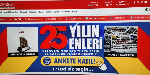 Manşet Gazetesi’nden Yalova’da Bir İlk: “Son 25 Yılın En’leri” Halk Oylaması Başlıyor 15 Manşet Gazetesi’nden Yalova’da Bir İlk: “Son 25 Yılın En’leri” Halk Oylaması Başlıyor