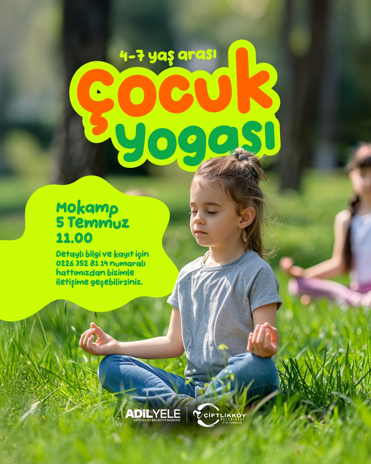 Çiftlikköy Belediyesi'nden Çocuklara Ücretsiz Yoga Etkinliği