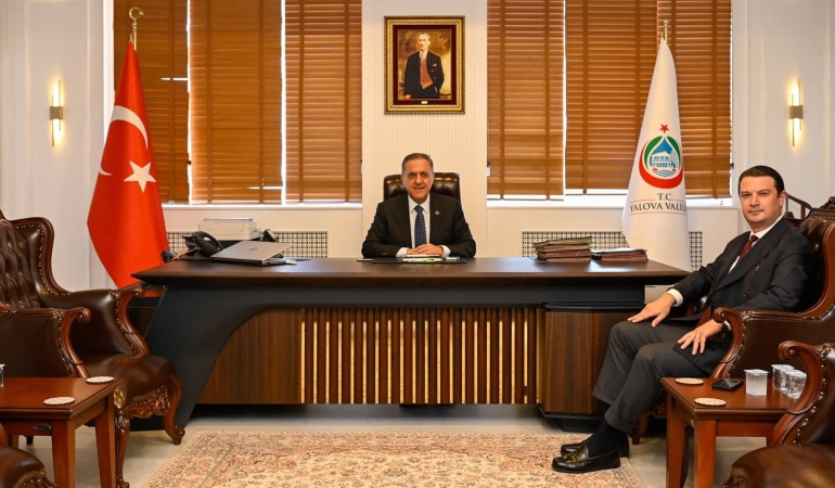 Yalova Valisi Dr. Ahmet Hamdi Usta, İş İnsanı Kemal Baş’ı Makamında Kabul Etti