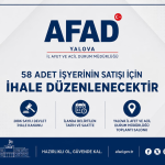 Yalova'da 58 İşyeri Satışa Çıkıyor: AFAD'dan Açık Teklif İhalesi
