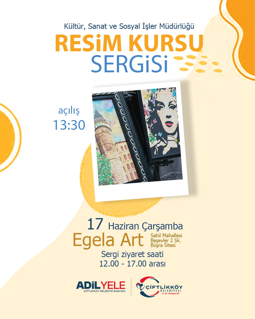Çiftlikköy’de Resim Kursiyerlerinin Yıl Sonu Sergisi Açılıyor