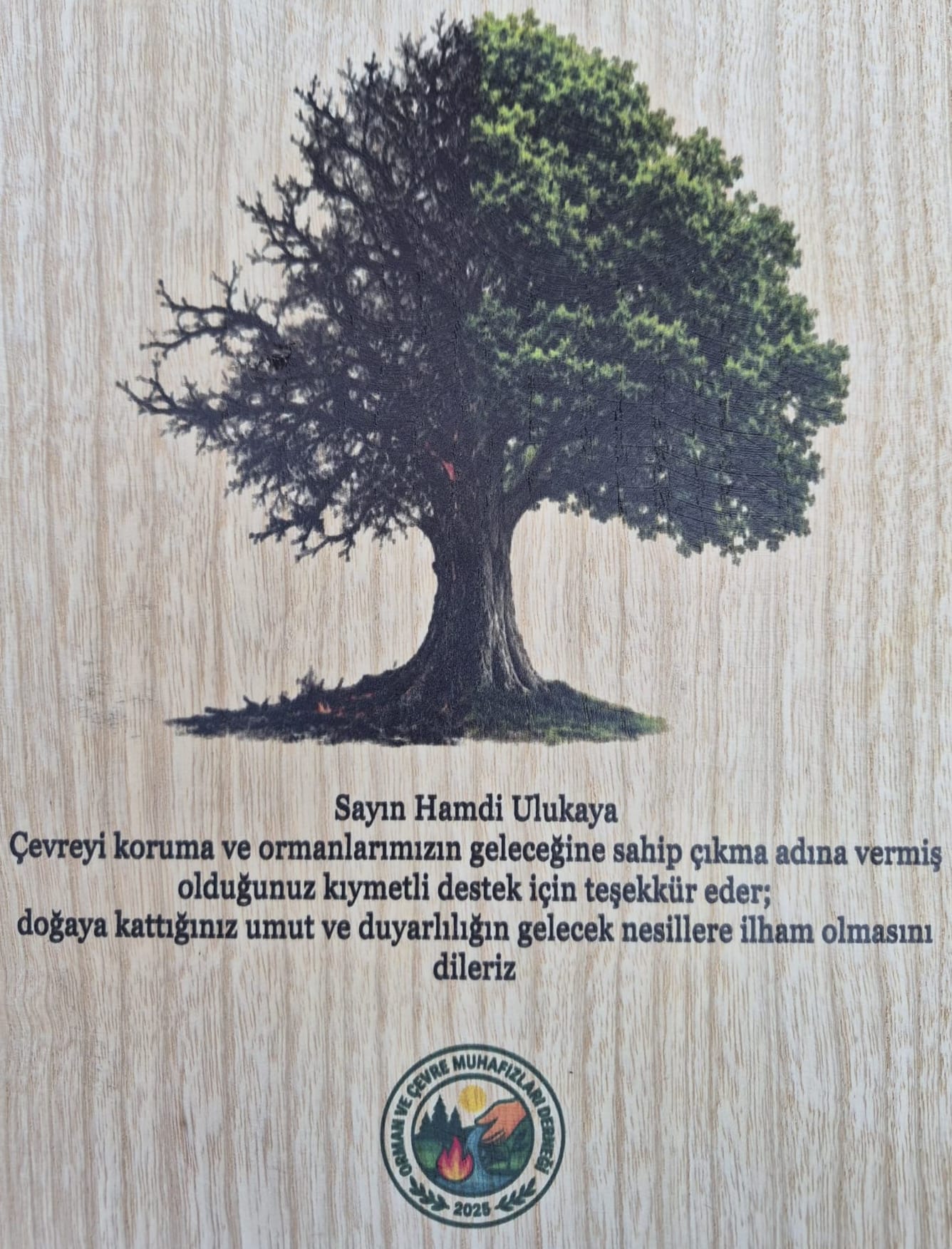 Hamdi Ulukaya, Mahmut Ulukaya ve Recep Cemil Tanguroğlu’na ORÇEM’den Onur ve Dayanışma Plaketi 6 Orman ve Çevre Muhafızları Derneği’nden Anlamlı Vefa Projesi: Dişbudak Ağacından Özel Plaketlerle Doğa Dostlarına Teşekkür
