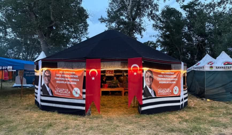Altınova Belediyesi Kırkpınar’da Hem Pehlivanları Hem Otağıyla Öne Çıktı: Ata Sporuna Güçlü Destek