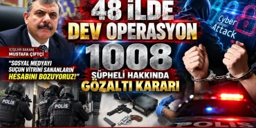 48 İlde Dev Operasyon: “Yeni Nesil Suç Örgütleri”ne 1008 Şüpheli Hakkında Gözaltı Kararı