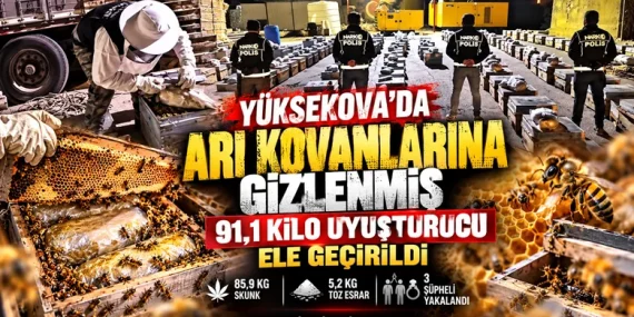 Yüksekova’da Arı Kovanlarına Gizlenmiş 91,1 Kilo Uyuşturucu Ele Geçirildi 11 Yüksekova’da Arı Kovanlarına Gizlenmiş 91,1 Kilo Uyuşturucu Ele Geçirildi