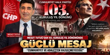 Mesut Tutuğ’dan 103. kuruluş yıl dönümünde güçlü mesaj: “Cumhuriyet ve adaletten vazgeçmeyeceğiz” 70 Mesut Tutuğ’dan 103. kuruluş yıl dönümünde güçlü mesaj: “Cumhuriyet ve adaletten vazgeçmeyeceğiz”