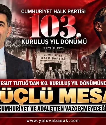 Mesut Tutuğ’dan 103. kuruluş yıl dönümünde güçlü mesaj: “Cumhuriyet ve adaletten vazgeçmeyeceğiz” 8 Mesut Tutuğ’dan 103. kuruluş yıl dönümünde güçlü mesaj: “Cumhuriyet ve adaletten vazgeçmeyeceğiz”