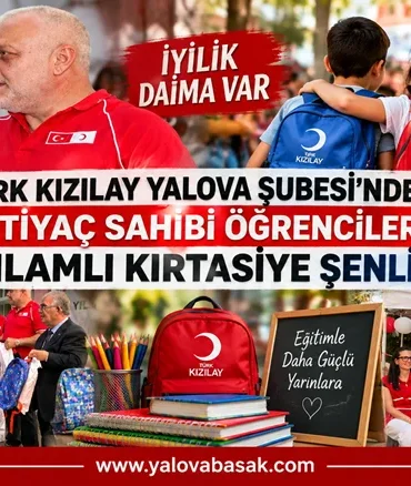 Türk Kızılay Yalova Şubesi’nden 100 Öğrenciye Kırtasiye Desteği