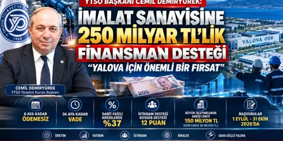 YTSO Başkanı Demiryürek: 250 Milyar TL’lik Finansman Yalova İçin Fırsat