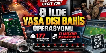 8 İlde Yasa Dışı Bahis Operasyonu: 17 Milyar 750 Milyon TL’lik Para Hareketi Ortaya Çıkarıldı