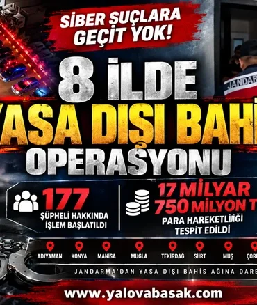 8 İlde Yasa Dışı Bahis Operasyonu: 17 Milyar 750 Milyon TL’lik Para Hareketi Ortaya Çıkarıldı