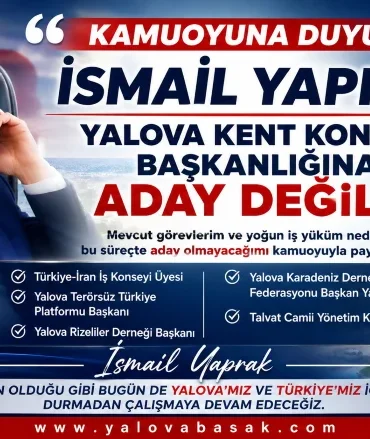 İsmail Yaprak’tan Kent Konseyi Başkanlığı Adaylığına Net Mesaj: “Bu Süreçte Aday Olmayacağım” 10 İsmail Yaprak’tan Kent Konseyi Başkanlığı Adaylığına Net Mesaj: “Bu Süreçte Aday Olmayacağım”