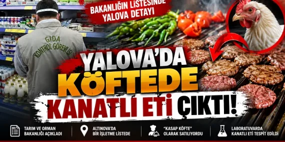 Yalova’da Kasap Köftede Kanatlı Eti Tespit Edildi! Bakanlığın Taklit ve Tağşiş Listesine Girdi 11 Yalova’da Kasap Köftede Kanatlı Eti Tespit Edildi! Bakanlığın Taklit ve Tağşiş Listesine Girdi