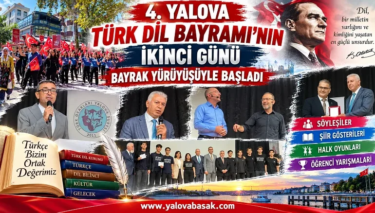 4. Yalova Türk Dil Bayramı’nda İkinci Gün Coşkusu Bayrak Yürüyüşüyle Başladı 5 4. Yalova Türk Dil Bayramı’nda İkinci Gün Coşkusu Bayrak Yürüyüşüyle Başladı