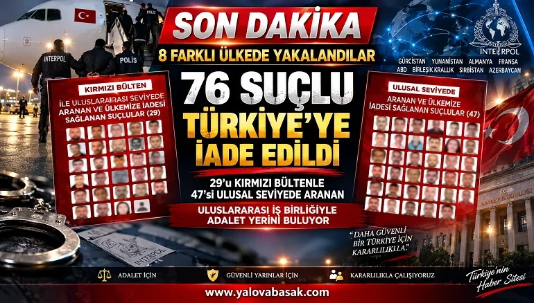 8 Ülkede Yakalandılar: 29’u Kırmızı Bültenle Aranan 76 Suçlu Türkiye’ye İade Edildi 1 8 Ülkede Yakalandılar: 29’u Kırmızı Bültenle Aranan 76 Suçlu Türkiye’ye İade Edildi