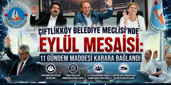 Çiftlikköy Belediye Meclisi’nde Eylül Mesaisi: 11 Gündem Maddesi Karara Bağlandı