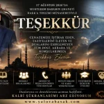 Yalova İl Müftüsü İlyas Yılmaztürk’ten Vefa ve Teşekkür Mesajı
