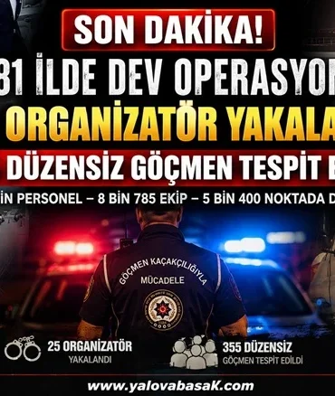 81 İlde Göç Operasyonu: 25 Organizatör Yakalandı, 355 Düzensiz Göçmen Tespit Edildi 3 81 İlde Göç Operasyonu: 25 Organizatör Yakalandı, 355 Düzensiz Göçmen Tespit Edildi
