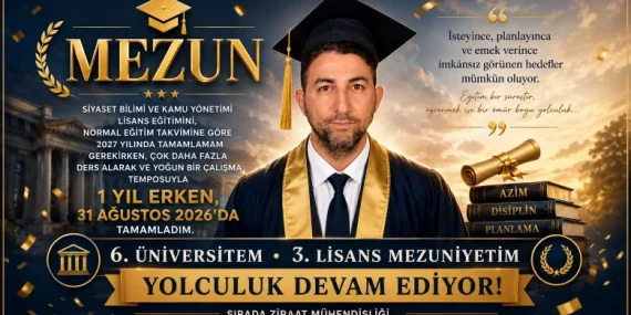 Bir Yılda Büyük Başarı: Ersin Tanrıkulu 6. Üniversitesini, 3. Lisans Diplomasını Aldı 43 Bir Yılda Büyük Başarı: Ersin Tanrıkulu 6. Üniversitesini, 3. Lisans Diplomasını Aldı