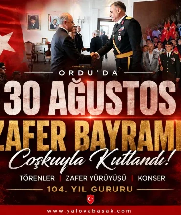 Ordu’da 30 Ağustos Zafer Bayramı’nın 104. Yılı Coşkuyla Kutlandı: Zafer Yürüyüşü ve Konserle Taçlandı 5 Ordu’da 30 Ağustos Zafer Bayramı’nın 104. Yılı Coşkuyla Kutlandı: Zafer Yürüyüşü ve Konserle Taçlandı