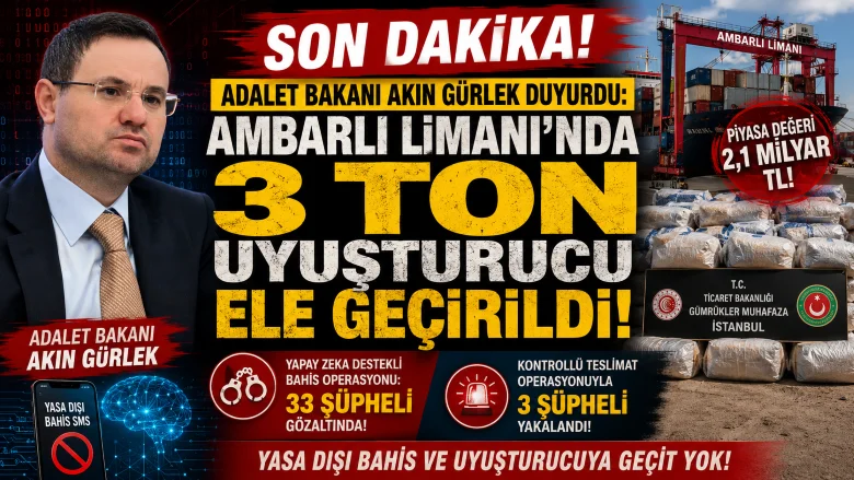 Ambarlı Limanı'nda 3 Ton Uyuşturucu Ele Geçirildi: Yapay Zeka Destekli Bahis Operasyonunda 33 Gözaltı