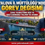 Yalova İl Müftülüğünde Görev Değişimi: İlyas Yılmaztürk Rize’ye, Naci Çakmakçı Yalova’ya Atandı 24 Yalova İl Müftülüğünde Görev Değişimi: İlyas Yılmaztürk Rize’ye, Naci Çakmakçı Yalova’ya Atandı