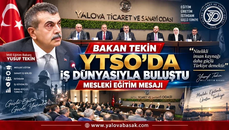 Bakan Tekin YTSO’da iş dünyasıyla buluştu: Mesleki eğitimde sektör iş birliği vurgusu 1 Bakan Tekin YTSO’da iş dünyasıyla buluştu: Mesleki eğitimde sektör iş birliği vurgusu
