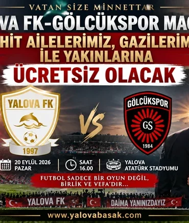 Yalova FK’dan Anlamlı Jest: Şehit Aileleri ve Gazilere Gölcükspor Maçında Ücretsiz Giriş 3 Yalova FK’dan Anlamlı Jest: Şehit Aileleri ve Gazilere Gölcükspor Maçında Ücretsiz Giriş