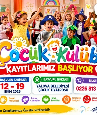 Yalova Belediyesi Çocuk Kulübü’nde Yeni Dönem Kayıtları Başlıyor