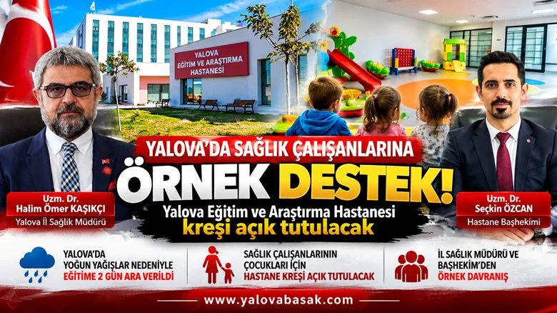 Yalova Eğitim ve Araştırma Hastanesi Kreşi Açık Tutulacak: Sağlık Çalışanlarına Örnek Destek