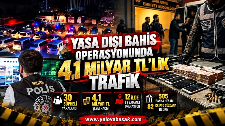 Yasa Dışı Bahis Operasyonunda 4,1 Milyar TL’lik Trafik