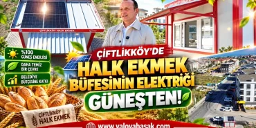 Çiftlikköy’de Halk Ekmek Büfesinin Elektriği Güneşten!
