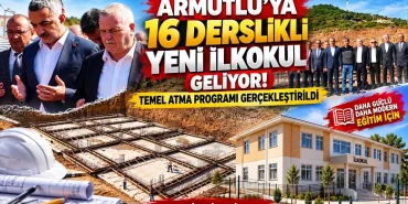 Armutlu’ya 16 Derslikli Yeni İlkokul İçin Temel Atıldı