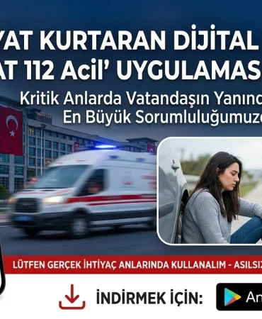 TEK TUŞLA HAYAT KURTARAN DİJİTAL DEVRİM: "HAYAT 112" MOBİL UYGULAMASI HİZMETTE