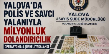 Yalova'da Polis ve Savcı Yalanıyla 4,5 Milyon TL'lik Dolandırıcılık: 4 Şüpheli Yakalandı 92 Yalova'da Polis ve Savcı Yalanıyla 4,5 Milyon TL'lik Dolandırıcılık: 4 Şüpheli Yakalandı
