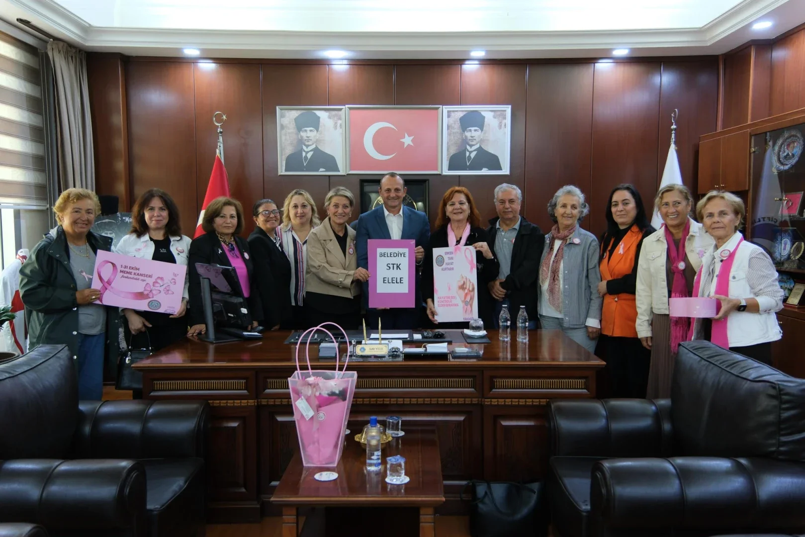 Yalova’da Pembe Kurdeleli Farkındalık: 4 Belediye Başkanı Meme Kanserine Dikkat Çekti